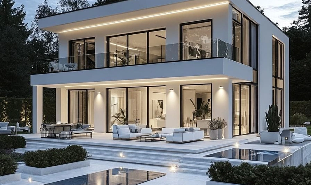 Modern architectural design featuring technology integration